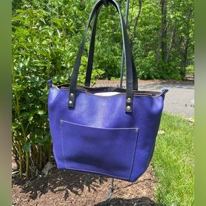 🦄 Portland Leather Goods Large Zip Violet Tote